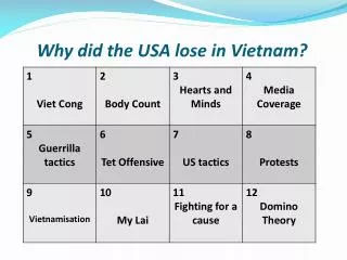 Why did the USA lose in Vietnam?