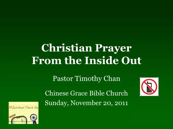 christian prayer from the inside out