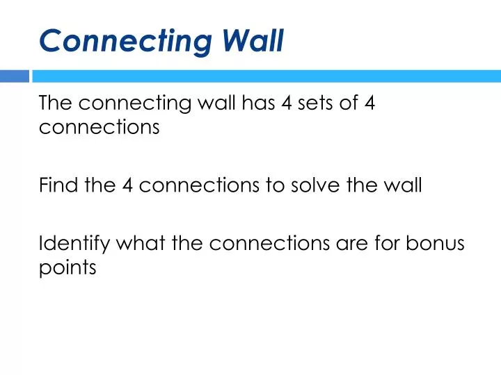 connecting wall