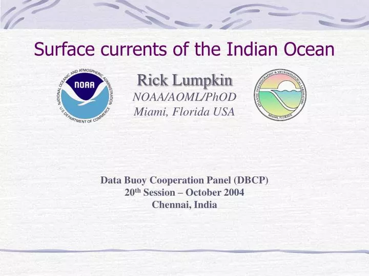 surface currents of the indian ocean