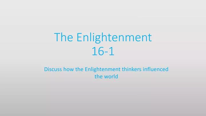 the enlightenment 16 1