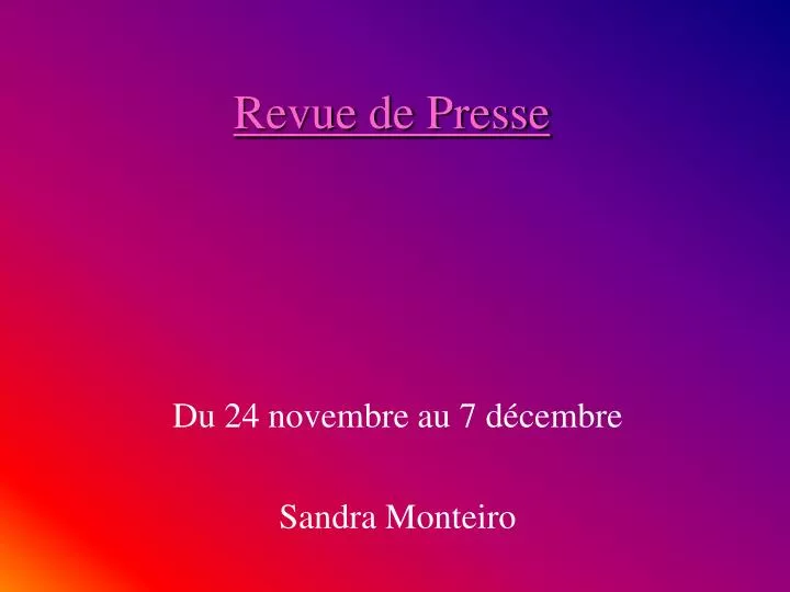 revue de presse