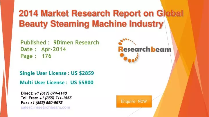 2014 market research report on global beauty steaming machine industry