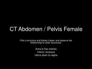 CT Abdomen / Pelvis Female
