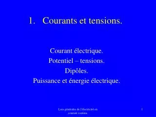 courants et tensions