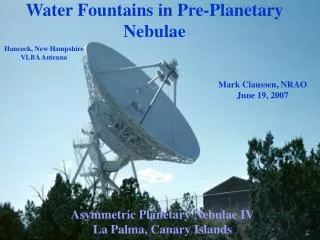 Water Fountains in Pre-Planetary Nebulae