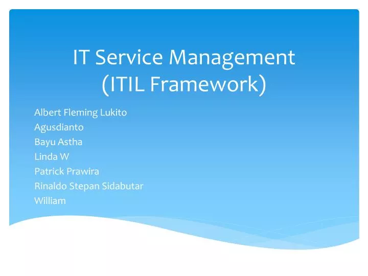 it service management itil framework