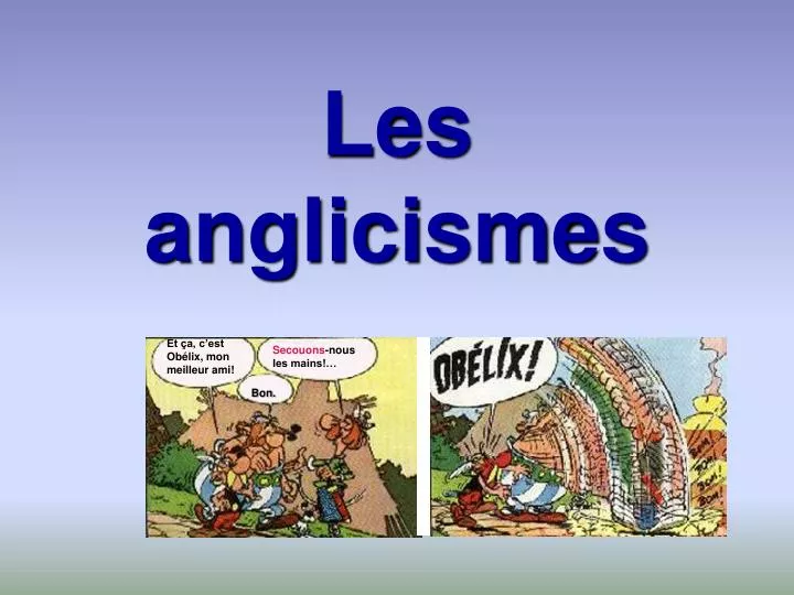 les anglicismes