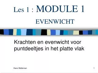 les 1 module 1 evenwicht