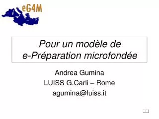pour un mod le de e pr paration microfond e