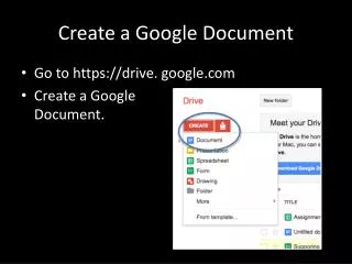 Create a Google Document