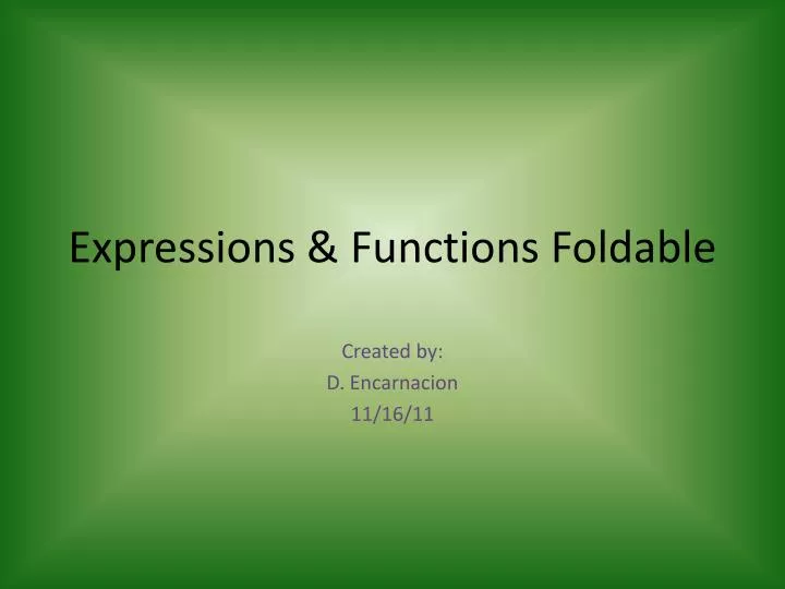 expressions functions foldable