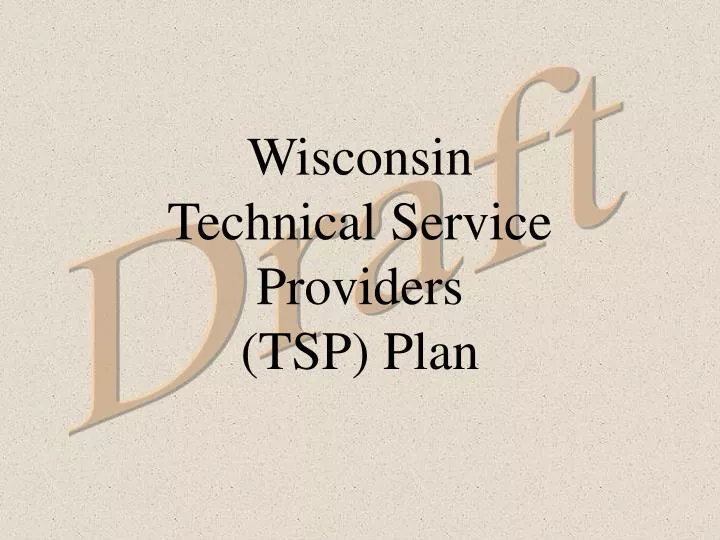 wisconsin technical service providers tsp plan