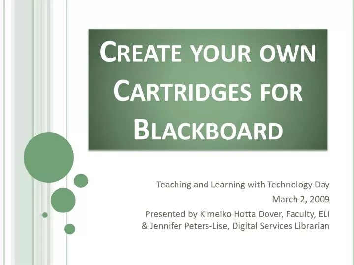 create your own cartridges for blackboard