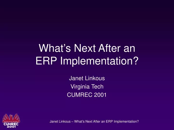 what s next after an erp implementation