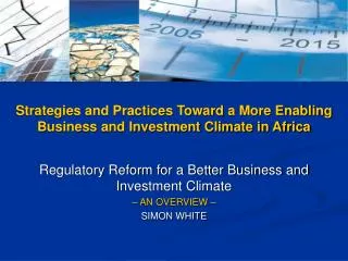 Strategies and Practices Toward a More Enabling Business and Investment Climate in Africa