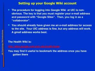 Setting up your Google Wiki account