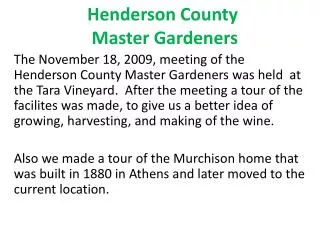 Henderson County Master Gardeners