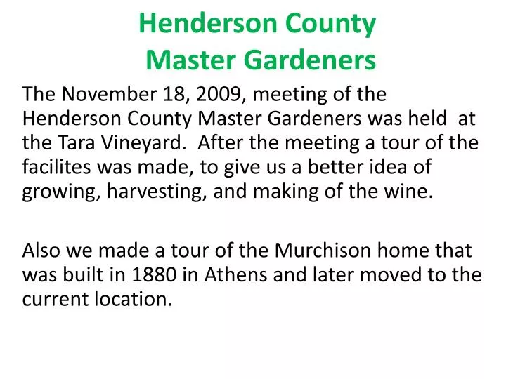 henderson county master gardeners