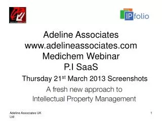 Adeline Associates adelineassociates Medichem Webinar P.I SaaS