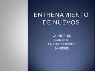 entrenamiento de nuevos