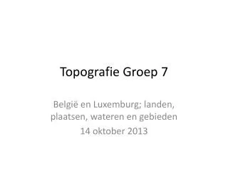 topografie groep 7