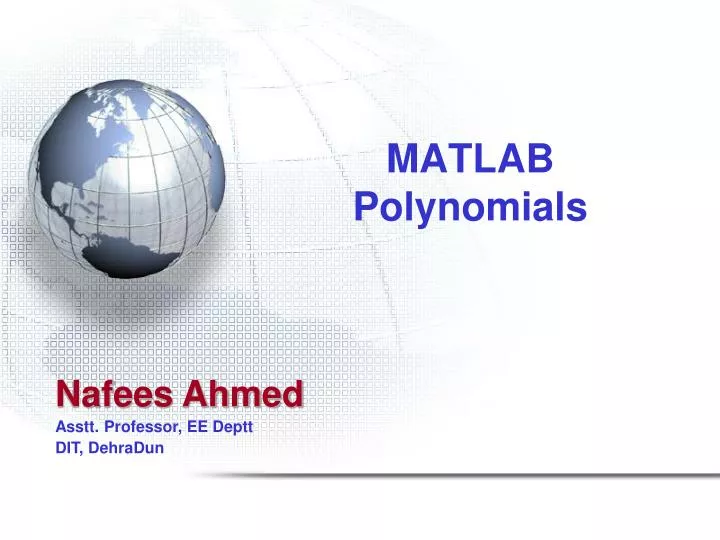 matlab polynomials