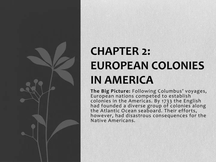 chapter 2 european colonies in america