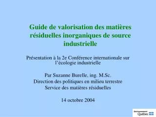 guide de valorisation des mati res r siduelles inorganiques de source industrielle
