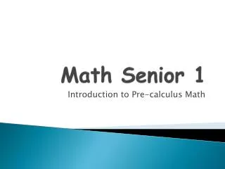 Math Senior 1