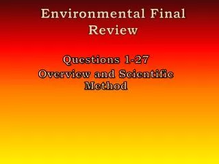 Environmental Final Review
