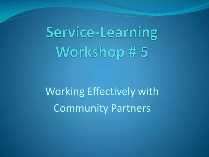 service learning workshop 5