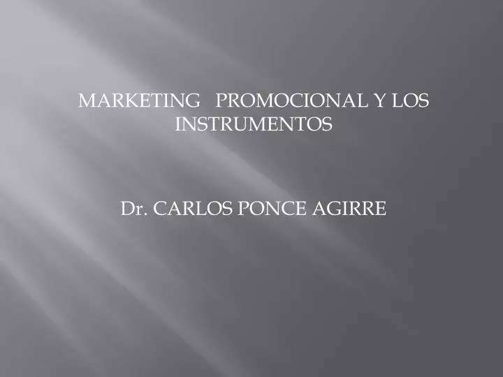 marketing promocional y los instrumentos dr carlos ponce agirre