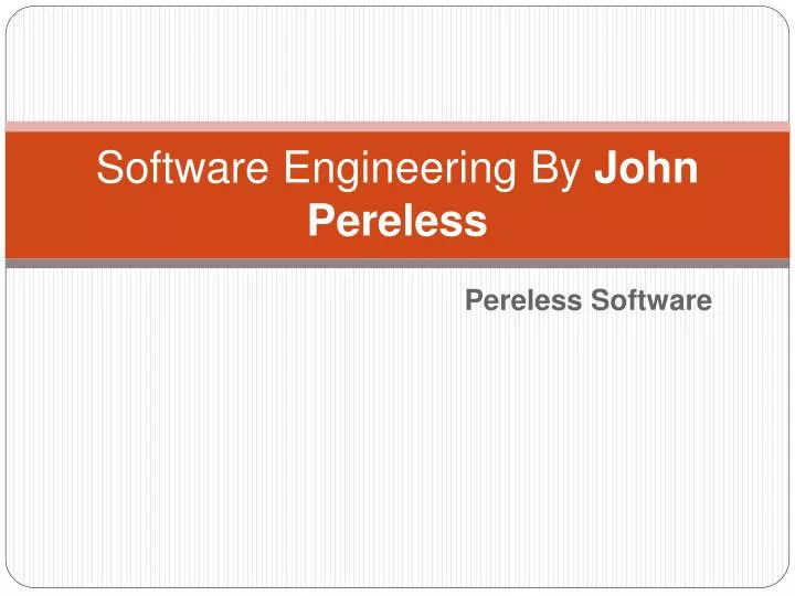 software engineering by john pereless