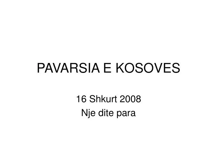 pavarsia e kosoves