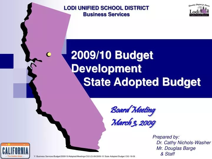 2009 10 budget development state adopted budget
