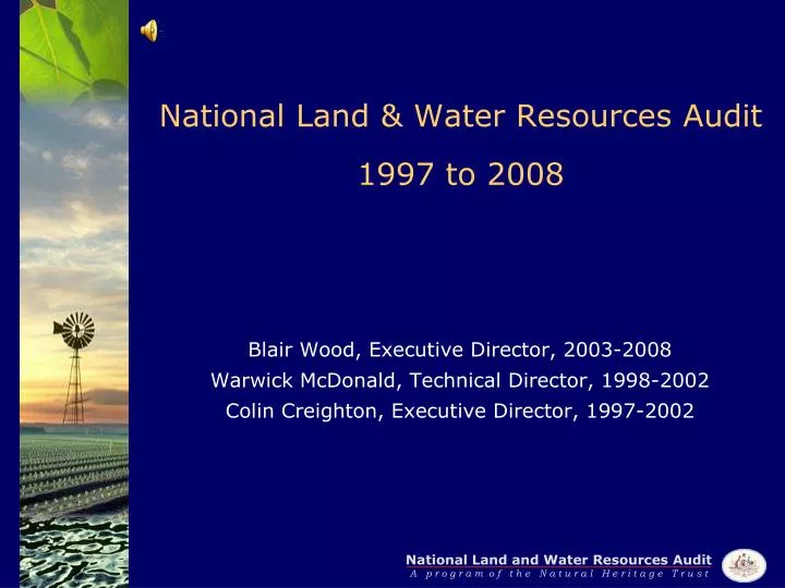 national land water resources audit 1997 to 2008