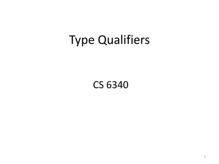 type qualifiers