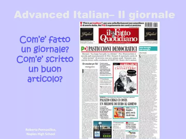 advanced italian il giornale