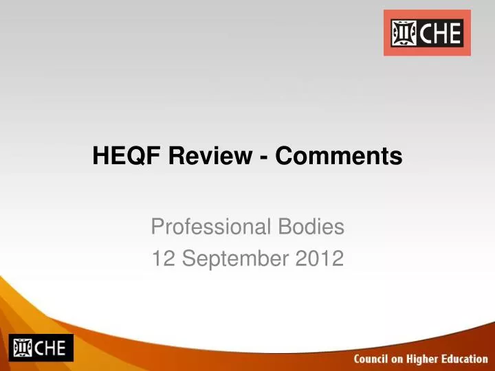 heqf review comments