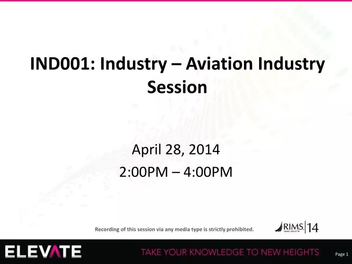 ind001 industry aviation industry session