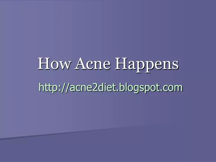 how acne happens