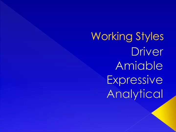 working styles