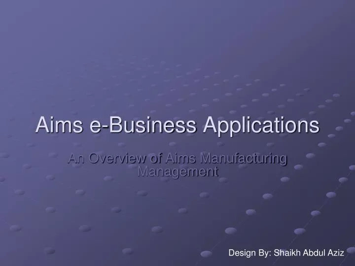 aims e business applications