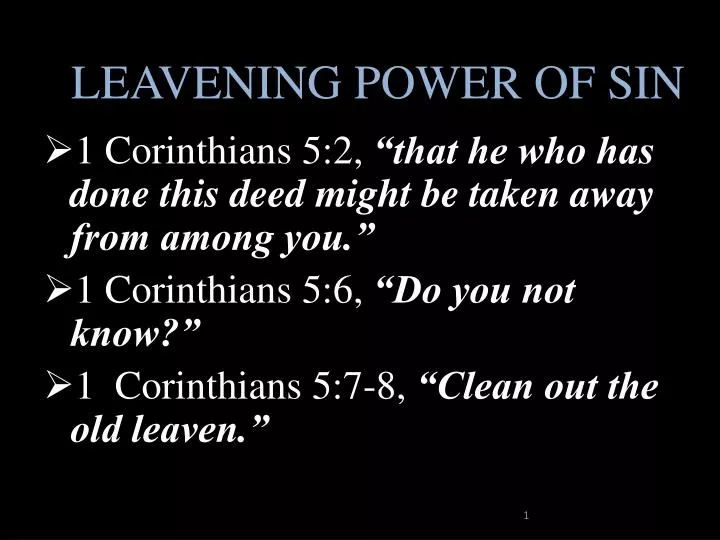 leavening power of sin