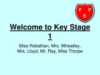 Welcome to Key Stage 1