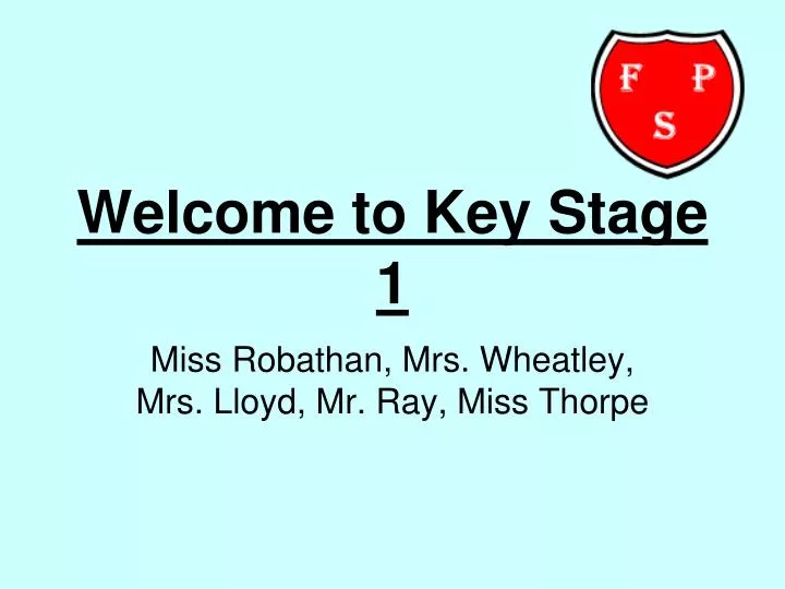 welcome to key stage 1