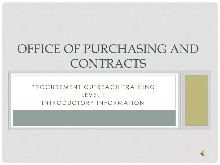 office of purchasing and contracts