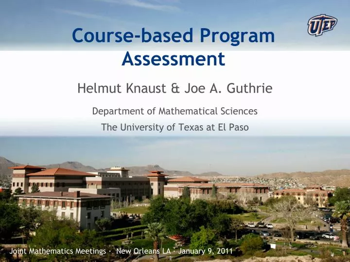 course based program assessment