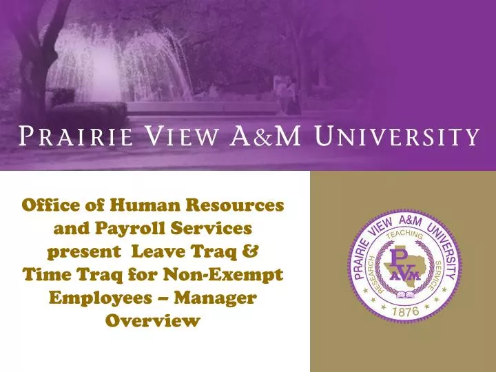 pvamu office of human resources payroll present